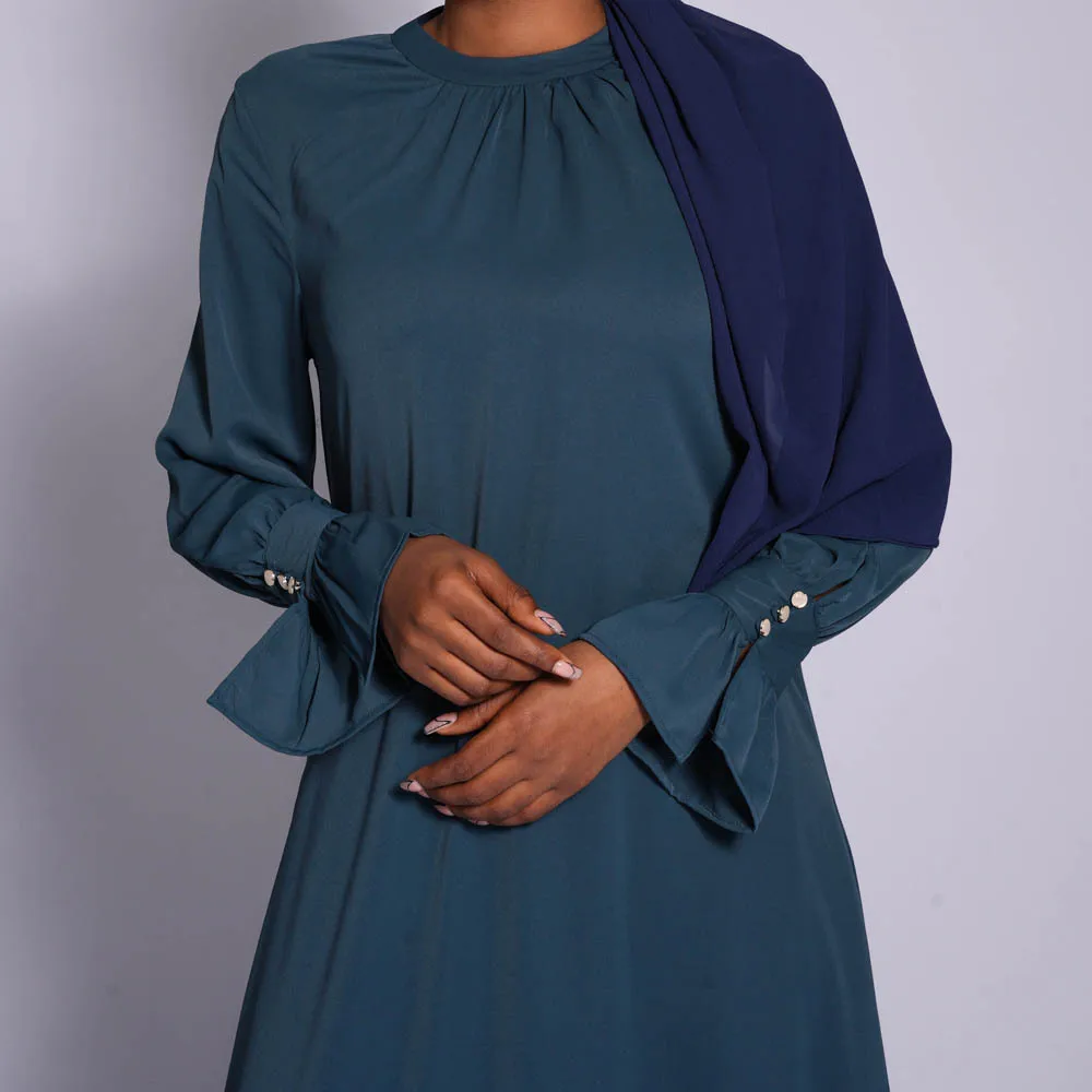 Abaya-Robe maxi musulmane à manches longues pour femmes, caftan décontracté modeste, robe arabe, vêtements islamiques de Turquie, Ramadan, Dubaï, Jalabiya