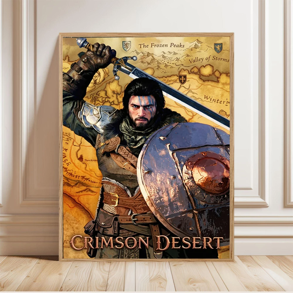 Game Crimson Desert Poster Latest MMORPG Games Prints Canvas Painting Crimson Desert Wall Art Pictures Home Room Game Decoration
