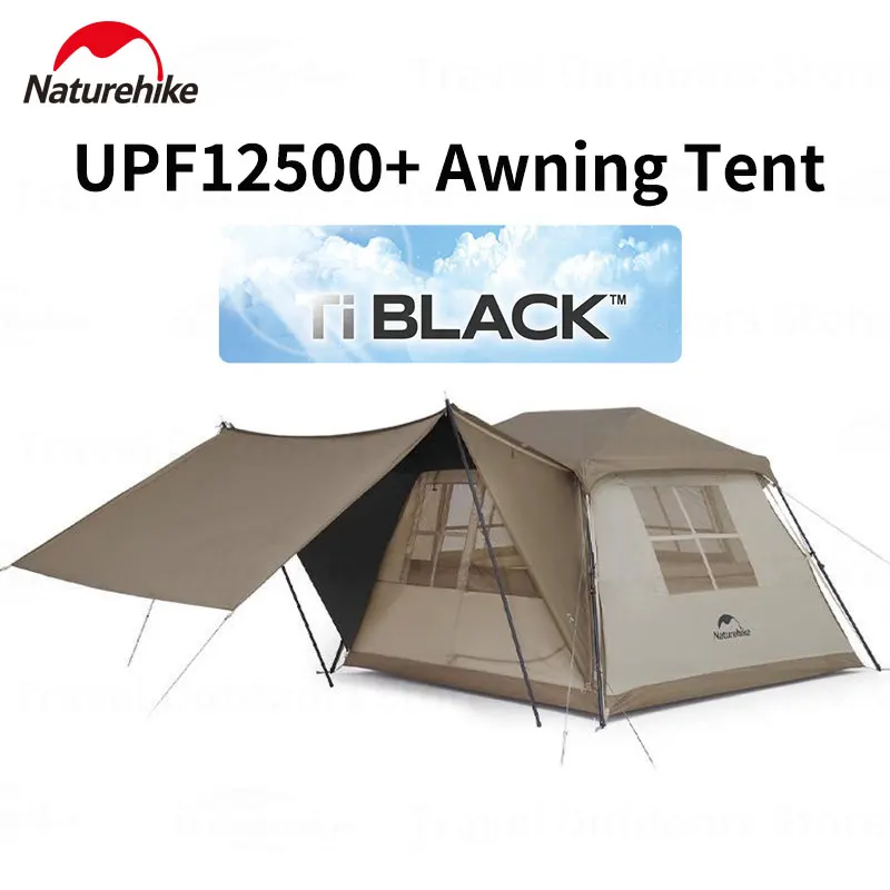 Naturehike Village 5.0 Camping Tent Titanium Black Glue Waterproof Quick Opening Tent Canopy Outdoor Travel Beach Automatic Tent