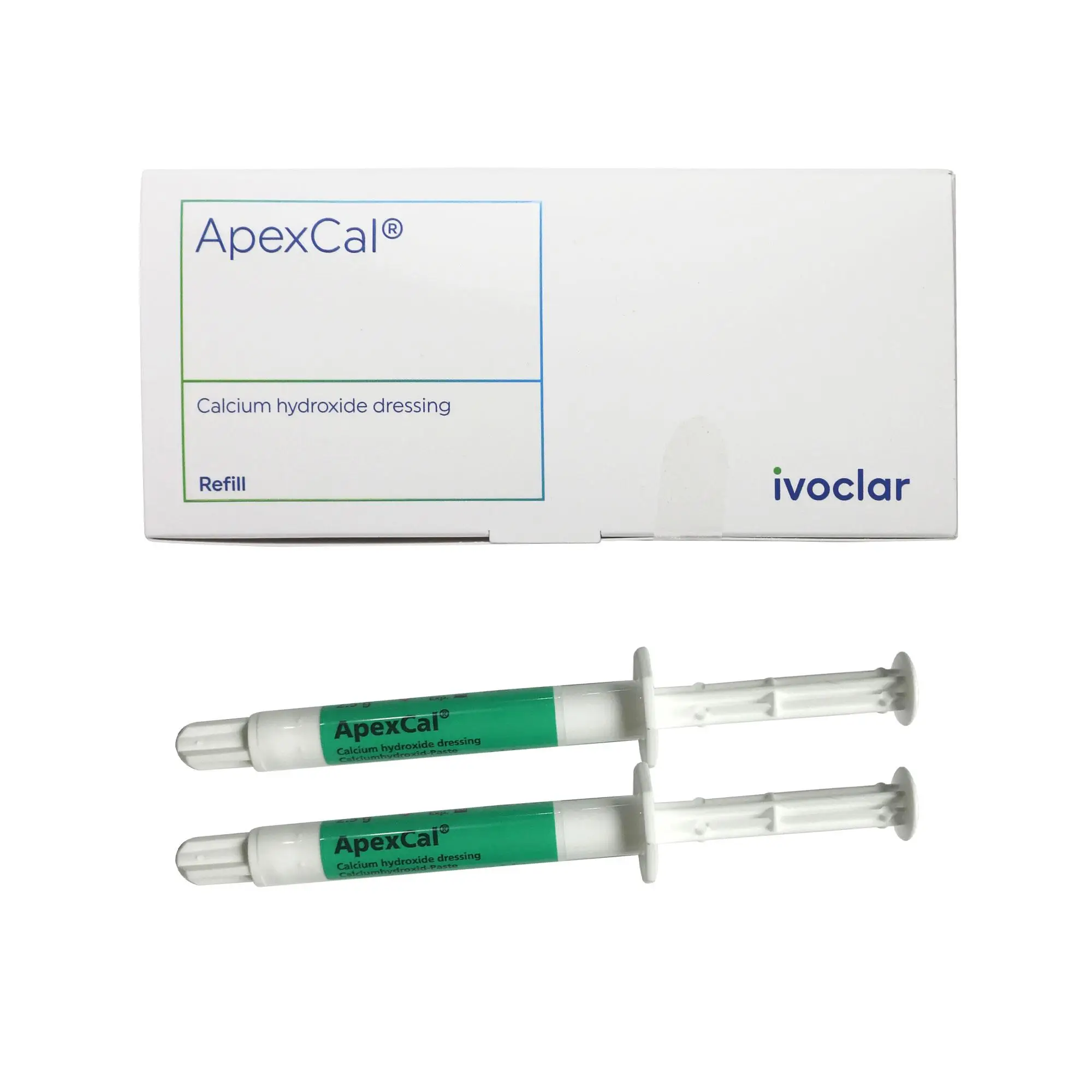 

Дезинфицирующая паста из гидроксида кальция Временная дезинфицирующая паста для корневых каналов Неиндивидуальная упаковка: 2,5 г в штучной упаковке ApexCal