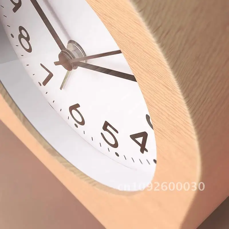 Alarm Clock Without Ticking Retro Wooden Alarm Quiet With Snooze Clock Dial Light Alarm Function Clock With Table