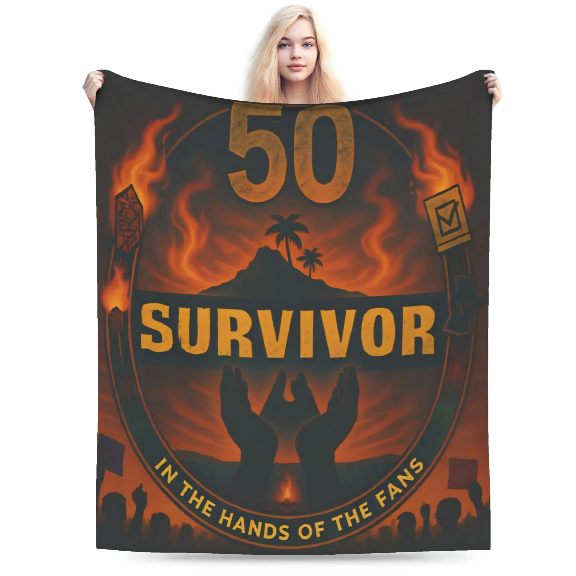 Survivor Season 50  Bedding Throws Soft Casual Blanket  For Bedroom Travel Office Flannel Bedspread Bed Cover