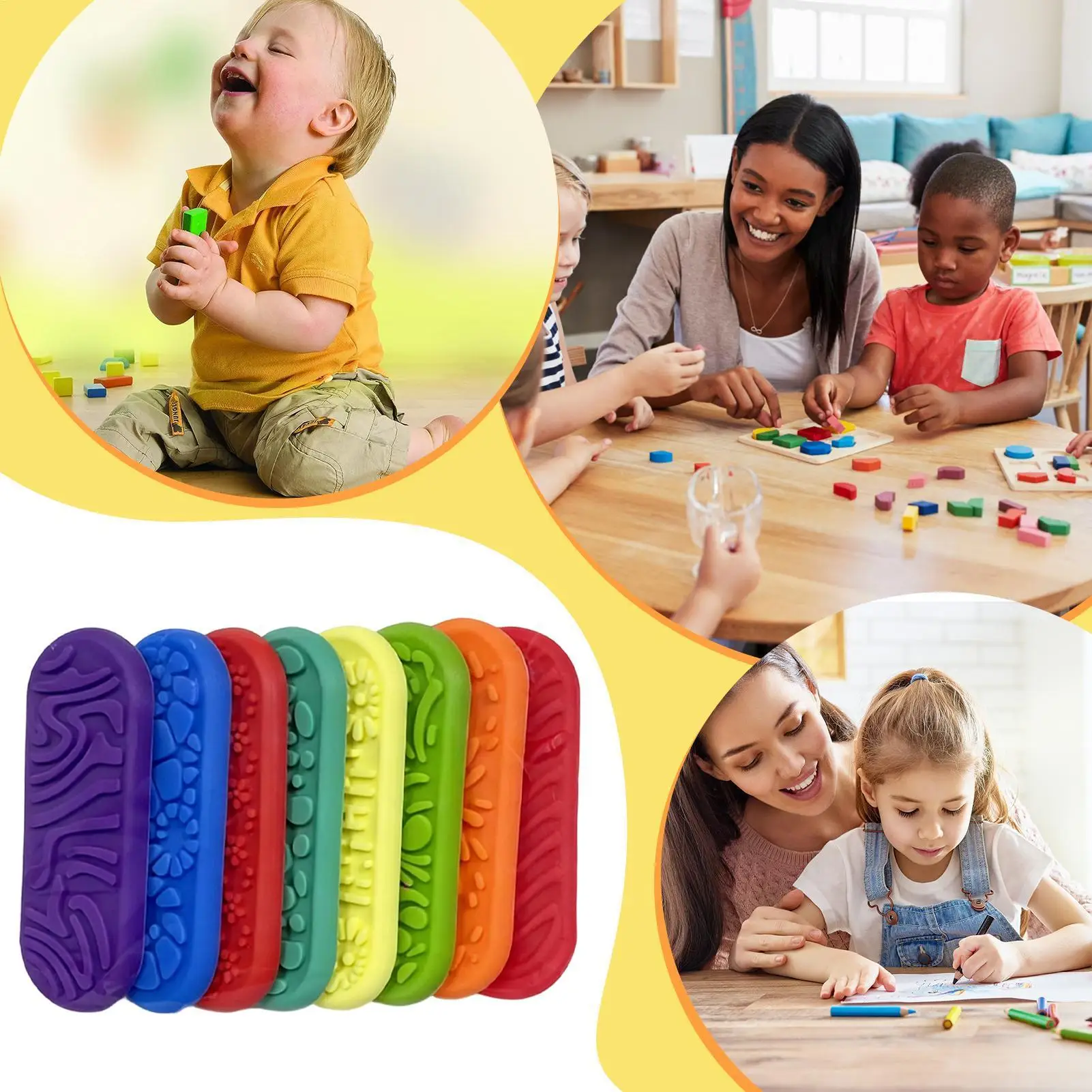 8 sztuk zabawek sensorycznych dla dorosłych, silikonowe, o fakturze kamienia, dla dzieci z autyzmem, zabawki antystresowe do uspokajania.