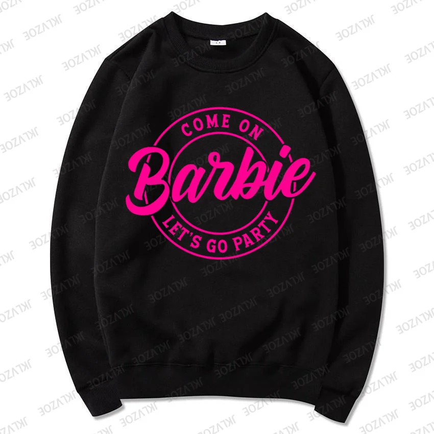 

Disney Barbie Round Neck Hoodie For Women Men Autumn Winter Fashion Sweatshirts Long Sleeve Casual Women's Clothing Streetwear