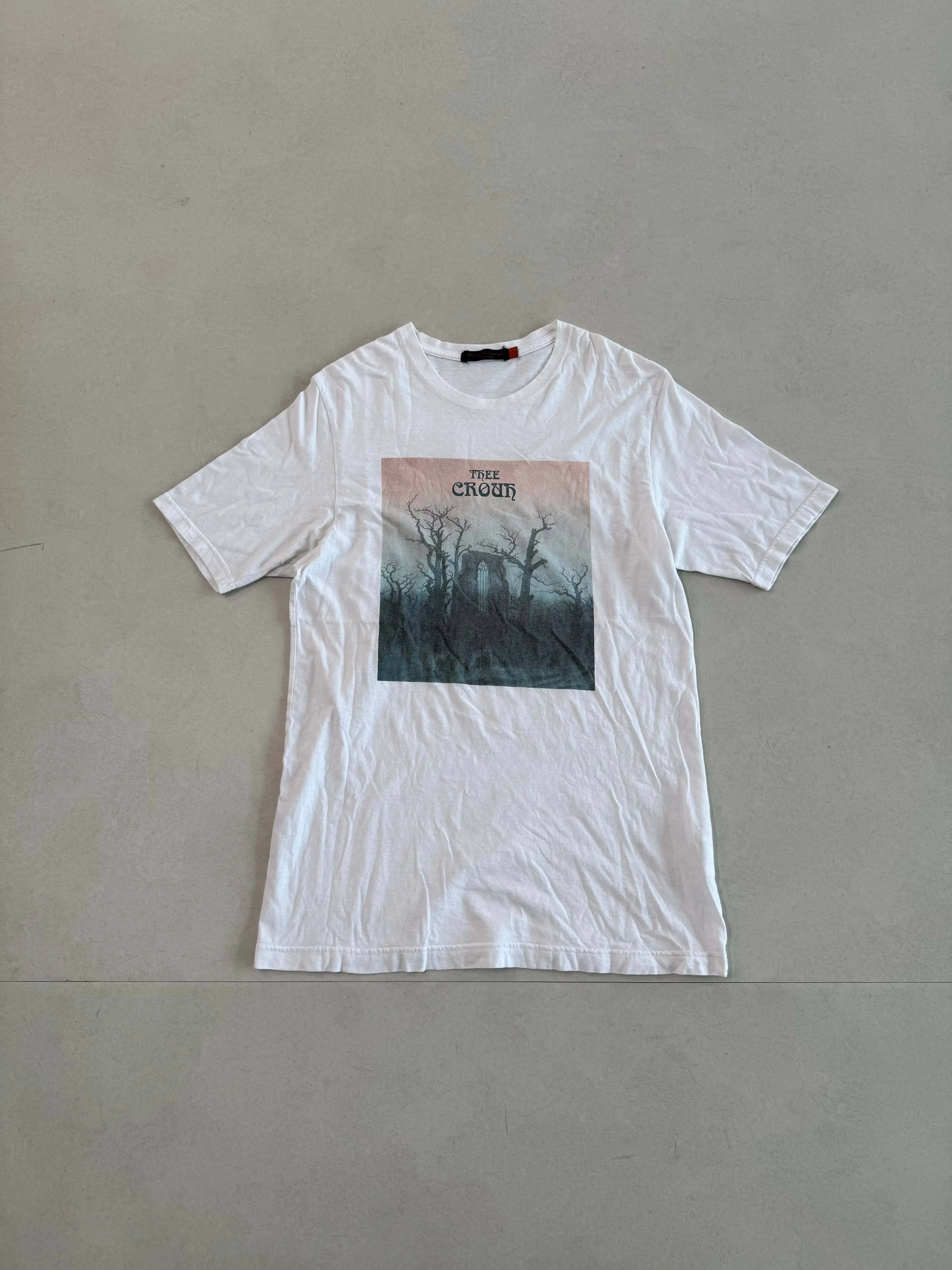 Under 2006ss t black and white file klaus print short sleeve crew neck tee