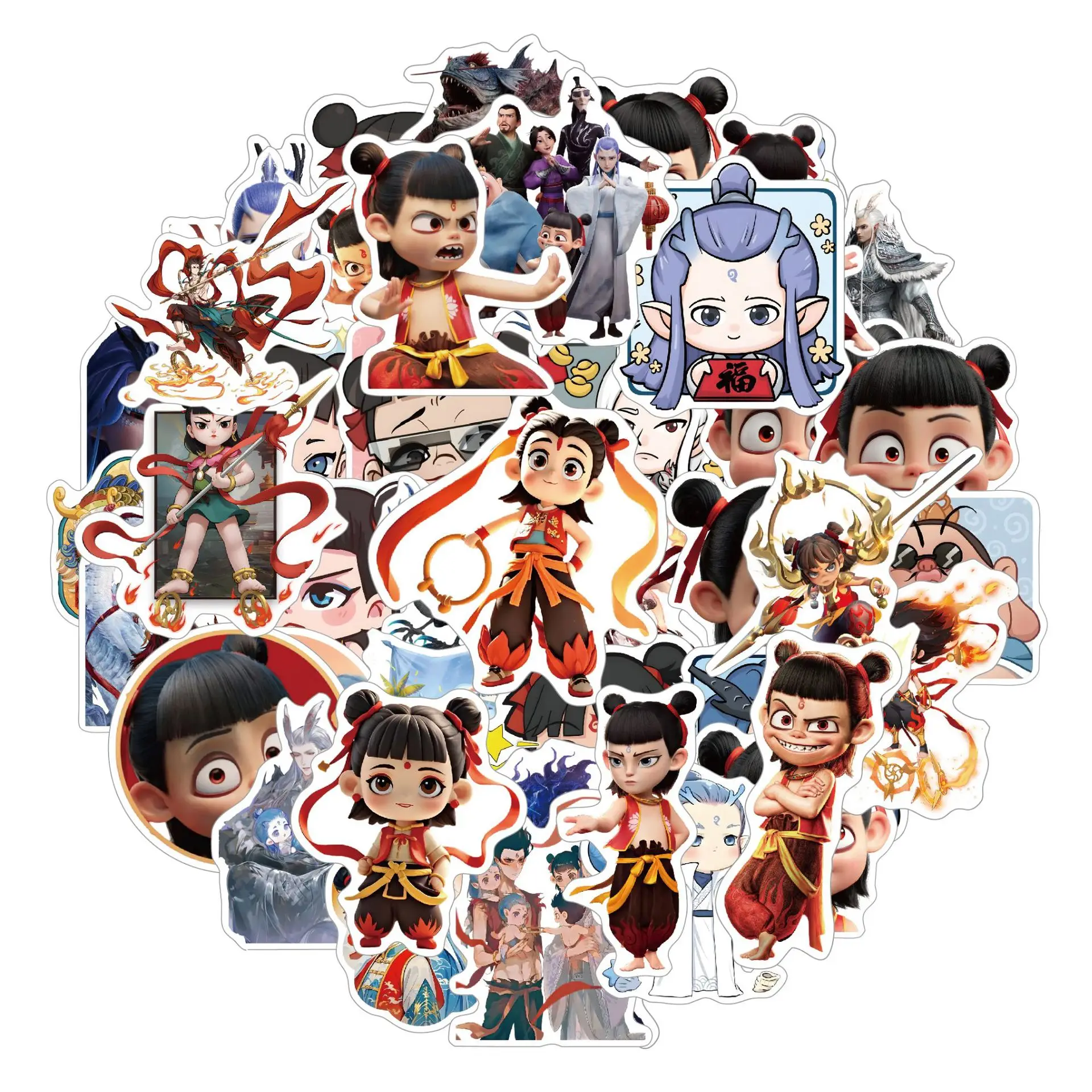 10/30/50 個 Ne Zha 2 映画落書きステッカークール漫画デカールラップトップギター電話スケートボード防水ステッカー子供のおもちゃ