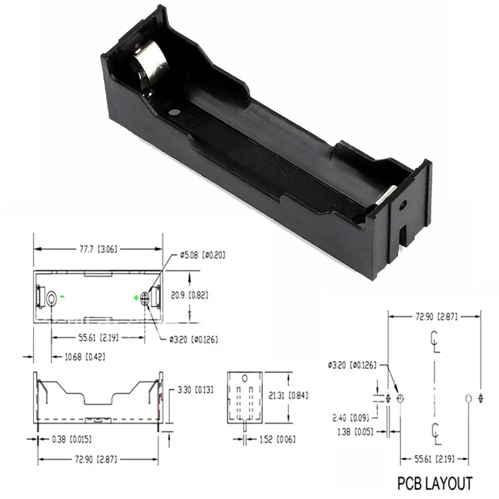 Practical 1 2 3 4 Slot 18650 Battery Holder Hard Pin Easy welding Power Bank Case ABS Battery Container Cover