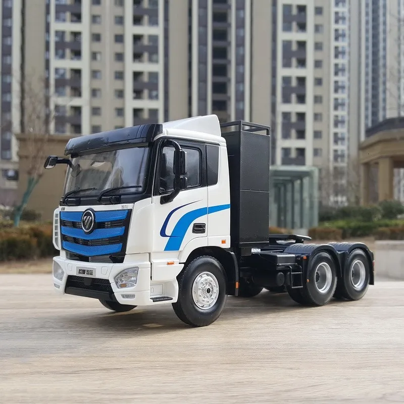 Alloy Model Toy Gift 1:24 Scale Foton Daimler Auman EST Pure Electric Truck Tractor Vehicles Collectible DieCast Model Replica