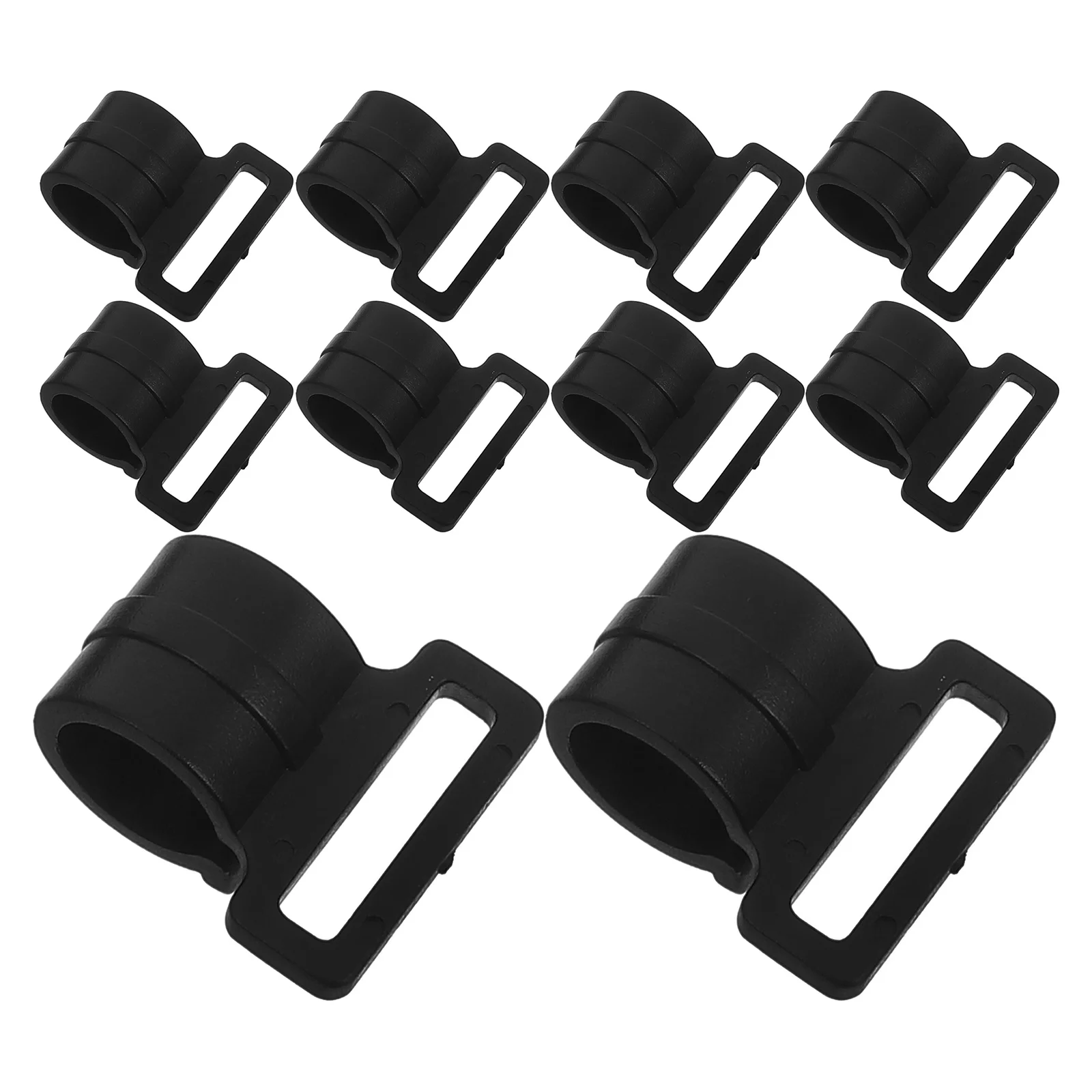 

10pcs Headlamp Mount Clips Plastic Tent Pole Clamps Lightweight C-Shaped Outdoor Camping Accessories For Canopy Tarp Rod