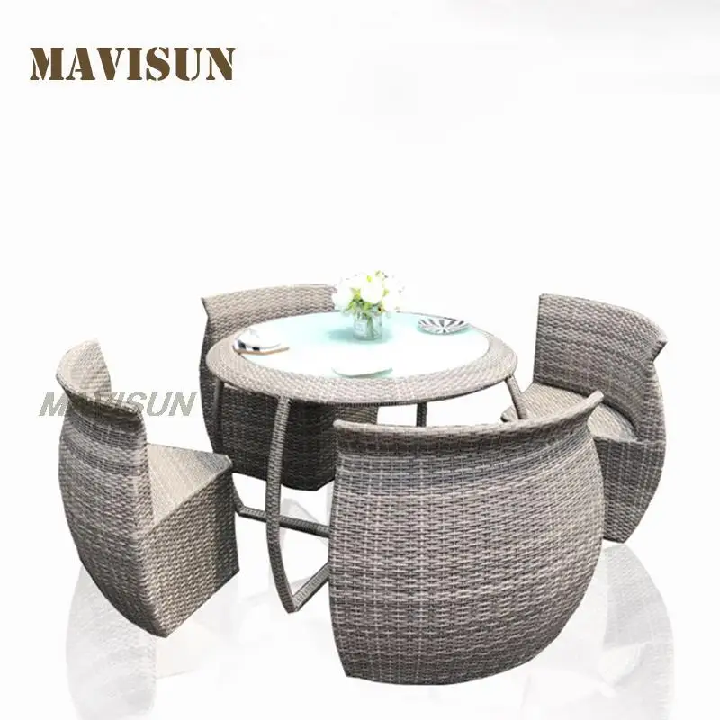 Outdoor Modern Rattan Chair And Table For External Balcony Exterior Patio Terrace Minimalist Household Furniture Set