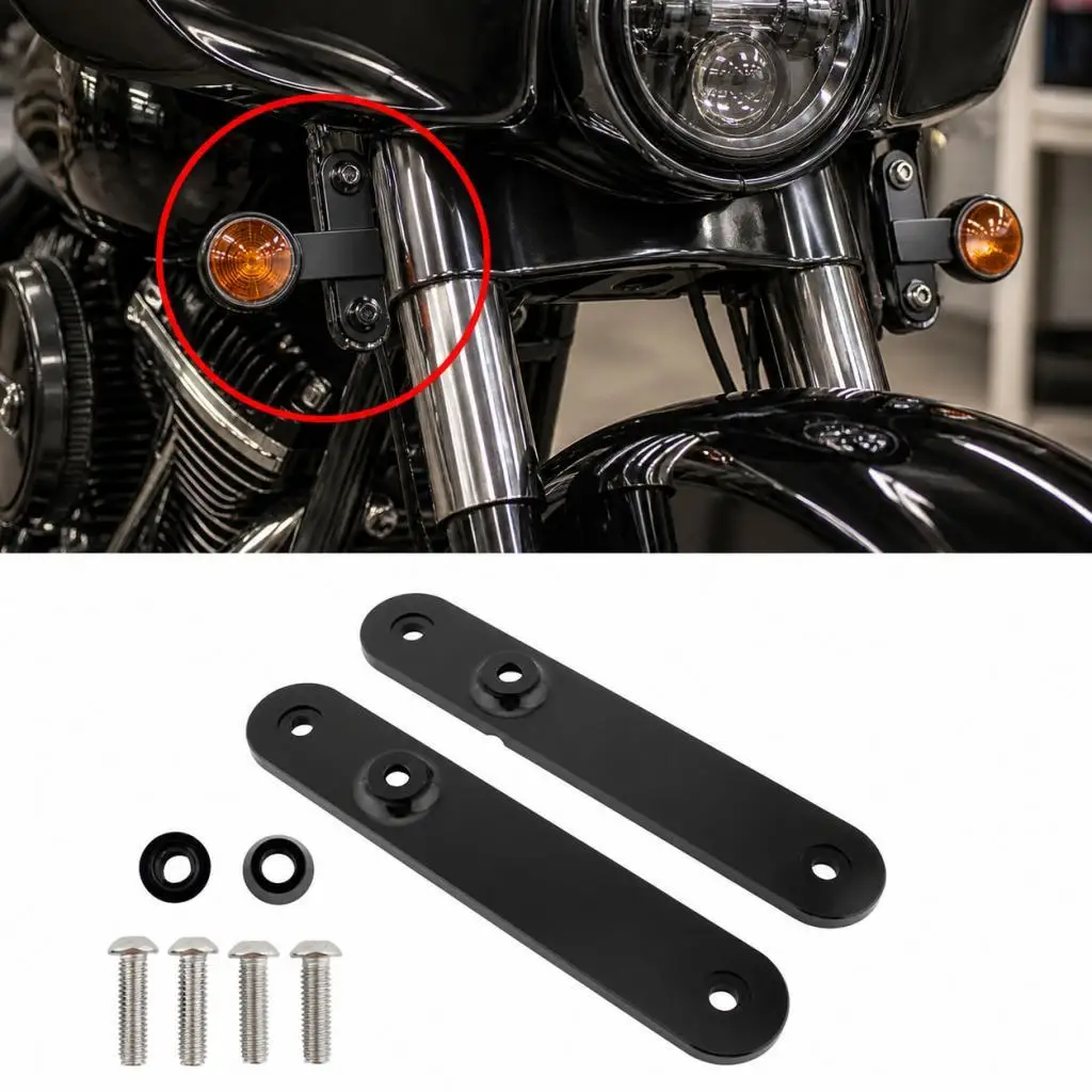 Front Turn Signals Brackets Replaces Professional Lightweight Easy Installation Spare Part Aluminum Alloy for Road King