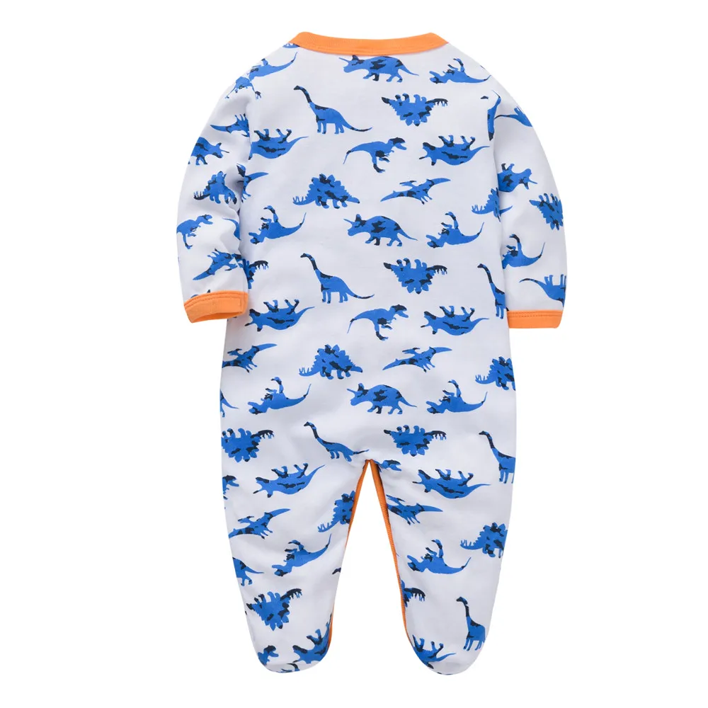 Kavkas Baby Boy Rompers Dinosaur Design Newborn Cotton Clothes Full Sleeve Four Season 0-12 Months Romper