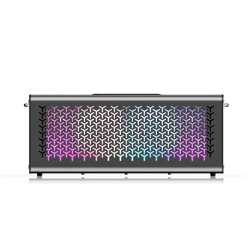 

High-power metal speaker with rhythm light Cross-border explosion Karaoke Bluetooth speaker