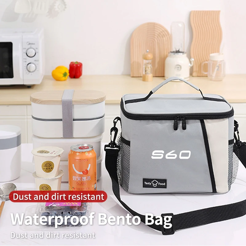 

Car Logo Thickened Bento Bag Large Capacity Waterproof Outdoor For Volvo S60 XC90 XC60 C30 C70 XC40 V40 XC70 V70 V60 V50 S80