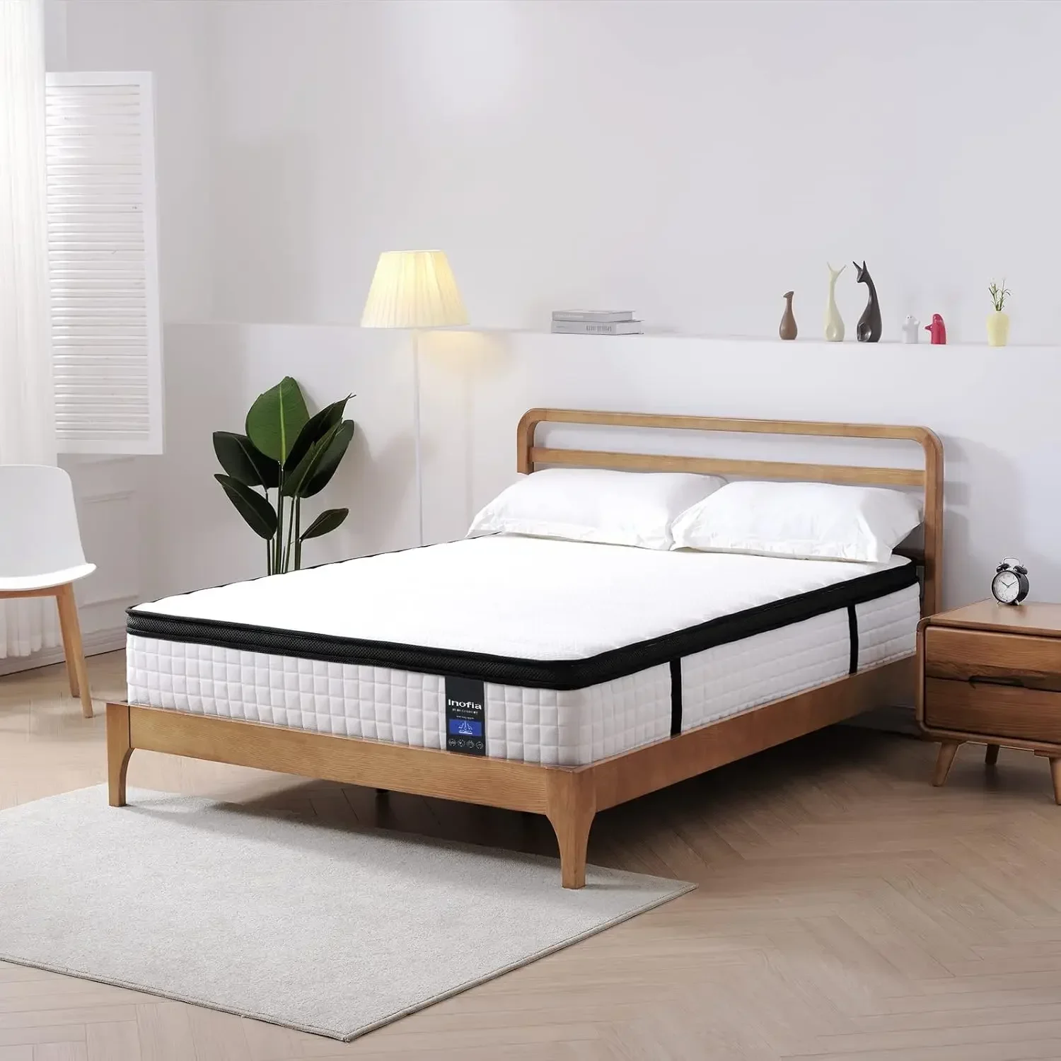 Mattress 12 inch Hybrid Twin Size Mattress Cool Bed with Waterproof Mattress Protector Included, Medium Firm Feel, M