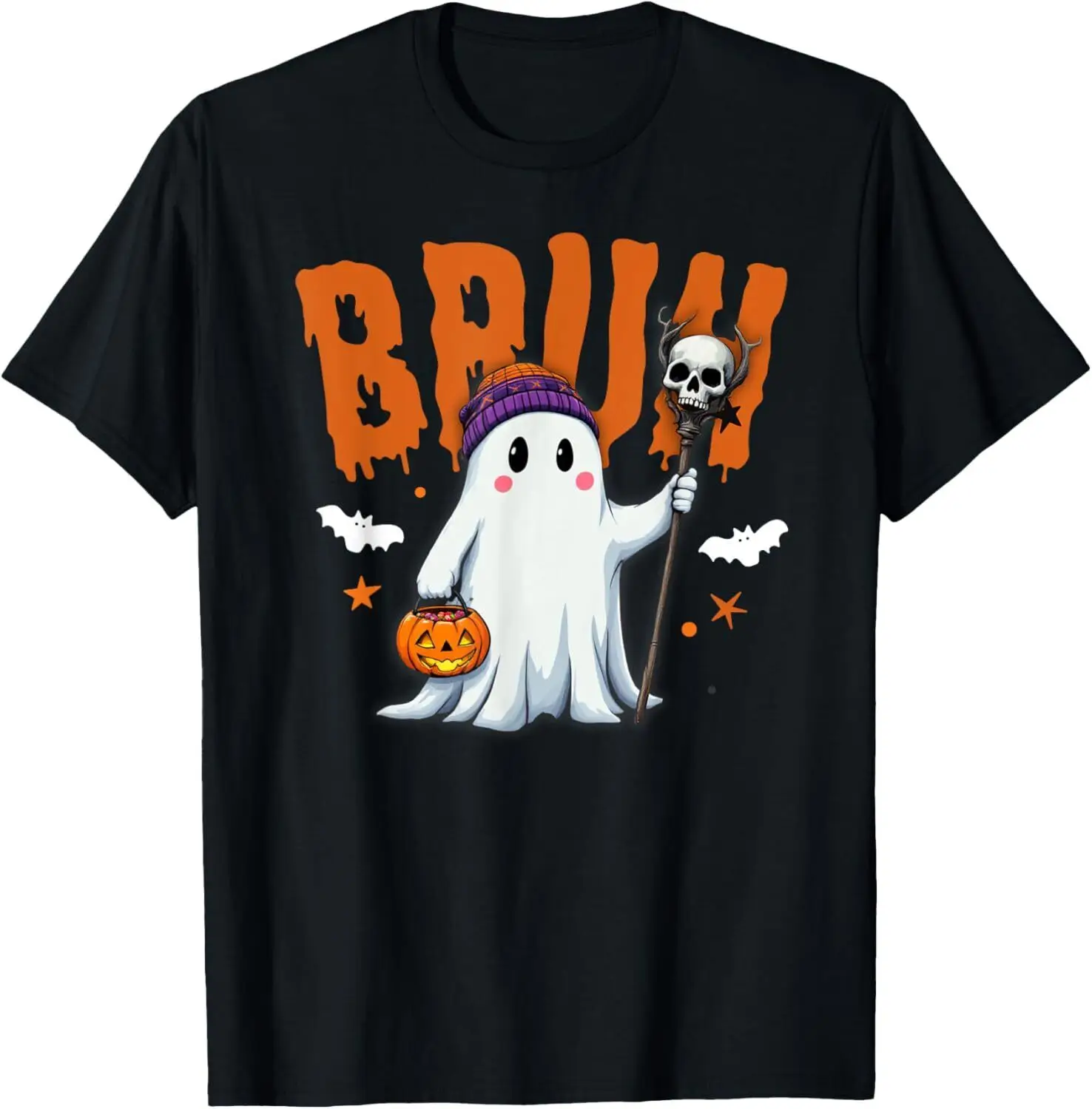 

Halloween bruh ghost boo skull pumpkin T-Shirt S-5XL