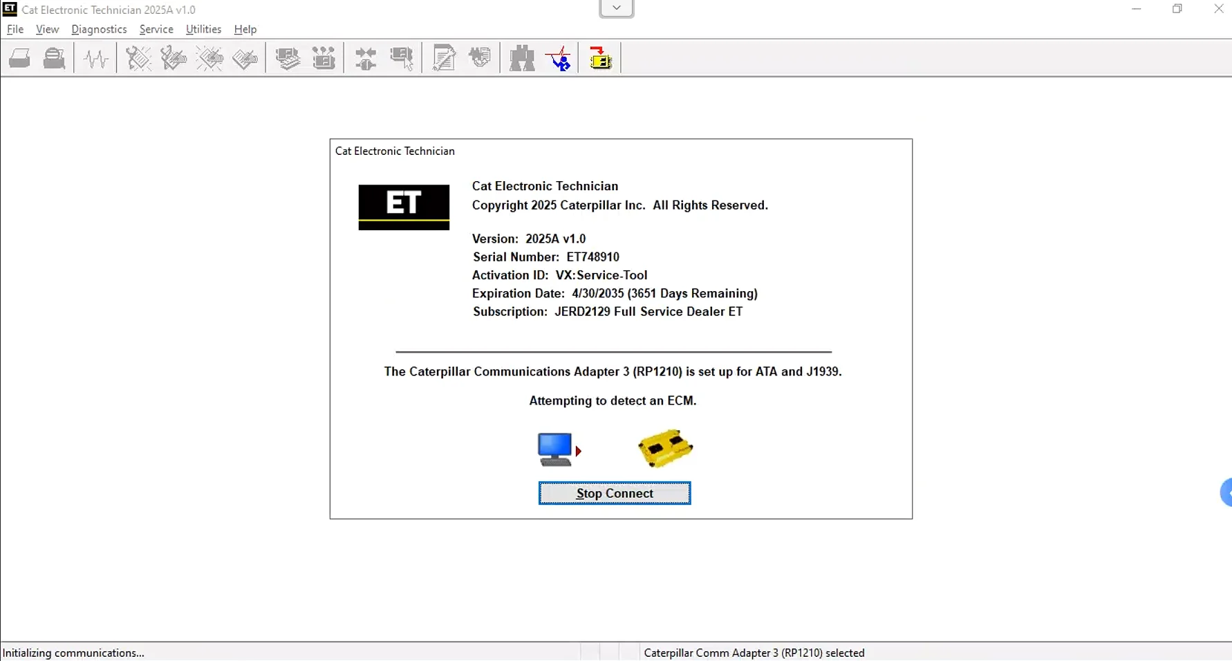 2025A 478-0235 CAT ET4 Diagnostic Tool Tablet Laptop Software Ethernet Communications Adapter Caterpillar Heavy Truck Duty