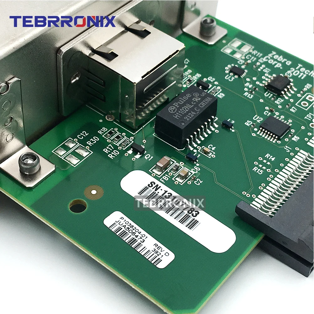 P 1037974 -001 Przewodowy wewnętrzny procesor sieciowy Ca-rd dla Zebra ZT210 ZT220 ZT230 ZT200 Seria Drukarka termiczna Serwer Drukuj Port Ethernet