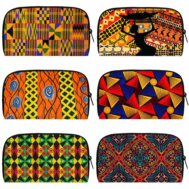 African Woman Print  Print Wallet Women Purses Small Handbag Phone Credit Card Key Holder Coin Money Bags Casual Long Wallets