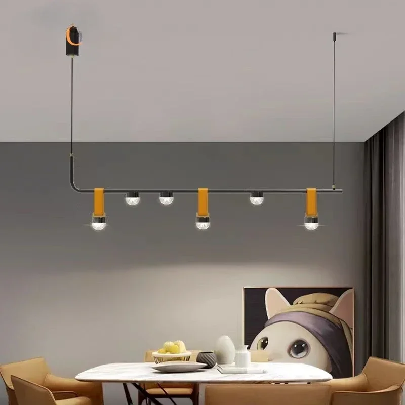 Small Bulb Chandelier, New Creative Personality Fashion Design Restaurant Ceiling Nordic Style Kitchen, Island Modern Leather