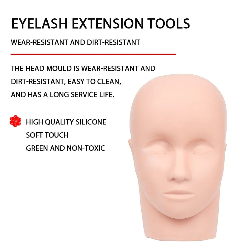 Mannequin Heads Eyelash Extension Practice Makeup Eyelashes Extension Practice Model Training With Eye Pads False Eyelash Tool