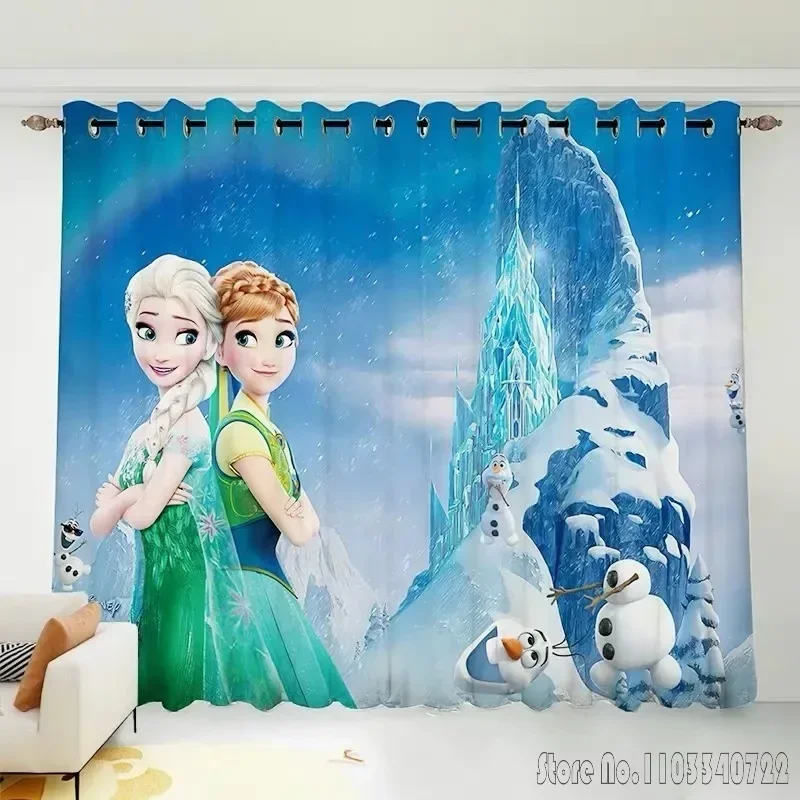 

Disney Frozen Princess Pink Elsa Horse Window Curtain 3D Print Blackout Curtains Living Room Bedroom Decor Custom Kids Gift