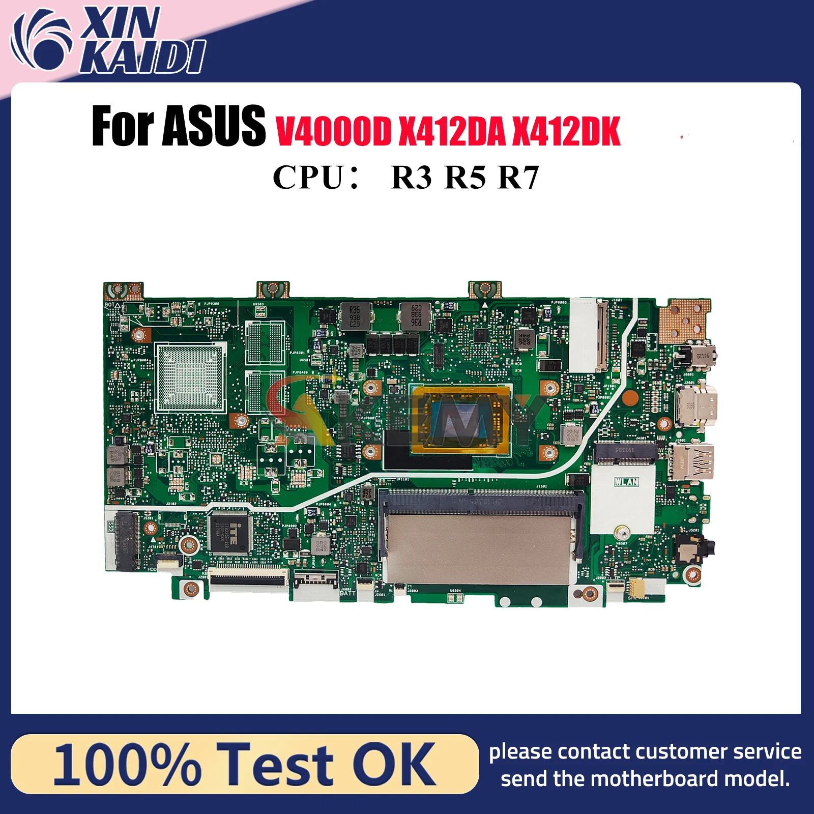 

X412DK Материнская плата для ноутбука ASUS VivoBook X412D X412DA X412DK V4000d Материнская плата для ноутбука с процессором R3 R5 R7 100% tests OK stk
