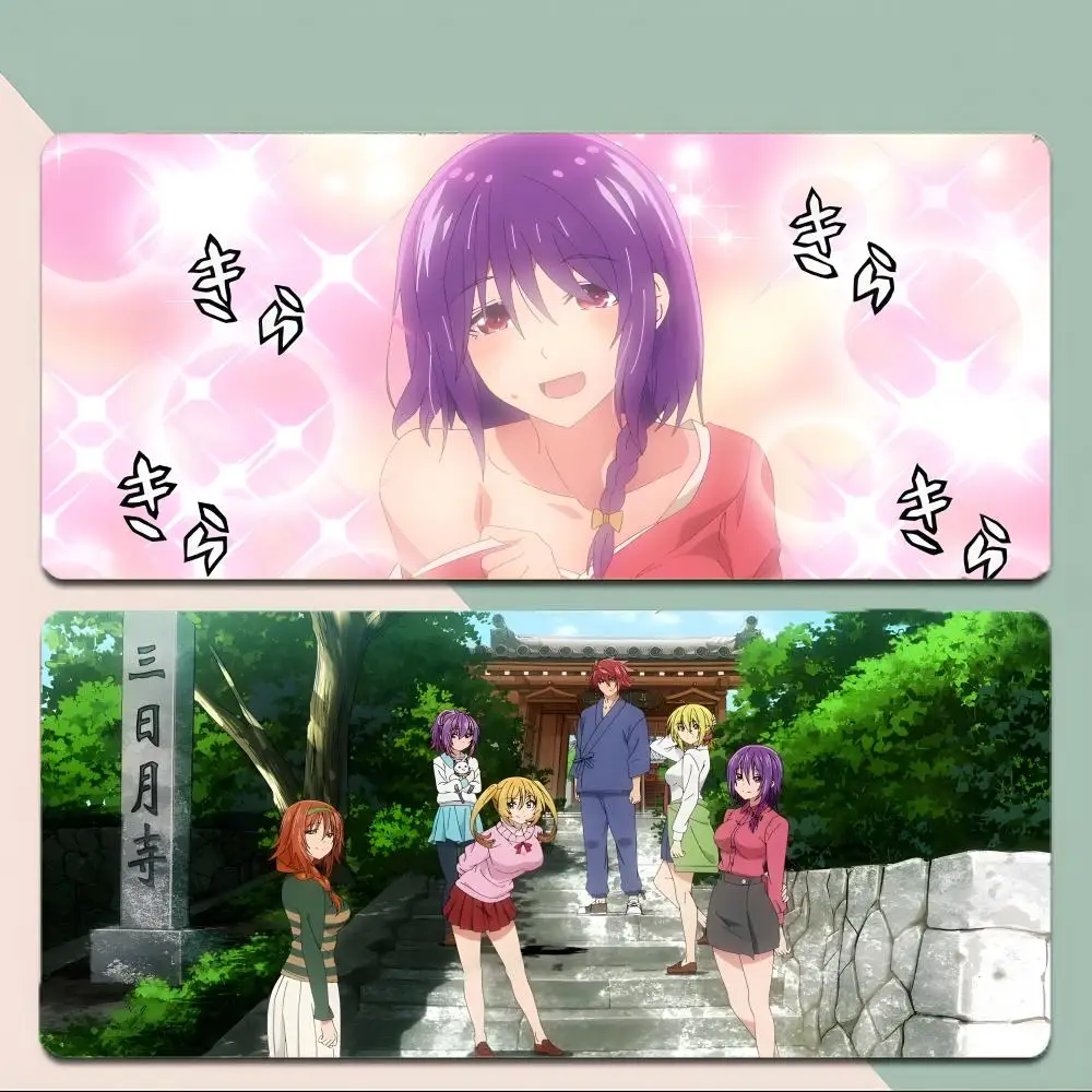 ecchi harem T-TenPuru Mouse Pad Alfombrilla de ratón para juegos con borde cosido grueso, alfombrilla de escritorio grande antideslizante
