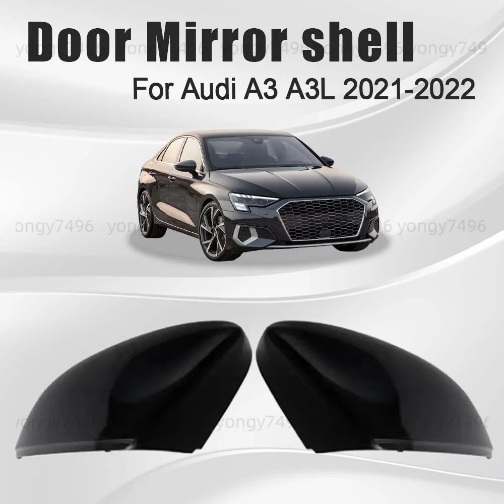 

Cars Accessories Charred Black Carbon Fiber Door Mirror Shell For Audi A3 A3L 2021-2022 Protective Cover Replace Car Styling
