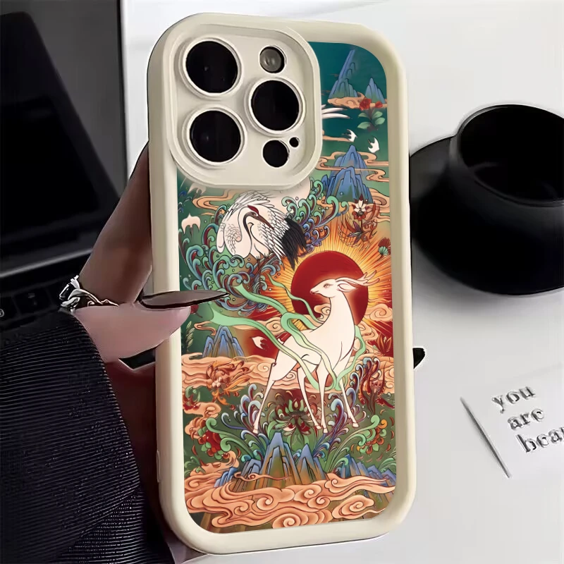Retro gorgeous totem Case for IPhone 14 13 12 11 15 Pro Max XS XR X XSMax 8/7 Plus IPones 14Pro 15Pro Matte Soft Silicone Cover image 3