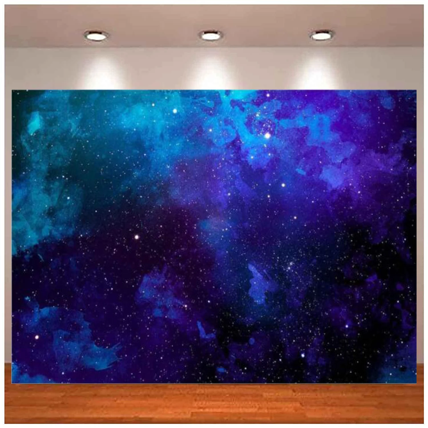 Space Stars Background Blue Starry Sky Photography Backdrop Studio Photo Props Room Mural Banner Poster