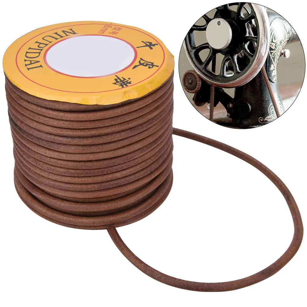 Sewing Machine Leather Belt 20m Sewing Machine Multi Function Cowhide Belt 8mm/9mm/6mm - Image 5