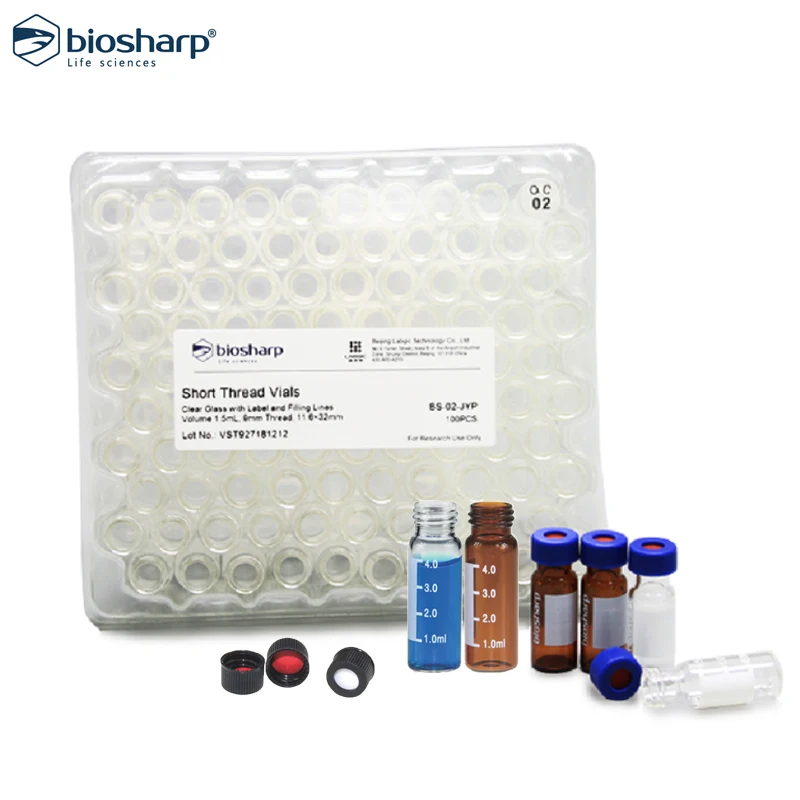 2/4ml Biosharp Vials Science Lab Vials Guaranteed Autosampler Grab, Compatible with Various Model Autosamplers(without cover)