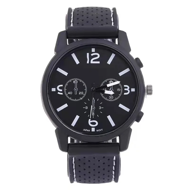 Stylish and casual high quality eco-friendly silicone strap men\'s large dial quartz watch student boys digital minimalist retro