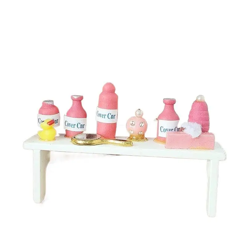1Set 1:12 Puppenhaus Simulation Mini Toilettenartikel Rack Modell Miniatur Artikel Puppen Haus Zubehör Parfüm Regal Ornamente Spielzeug