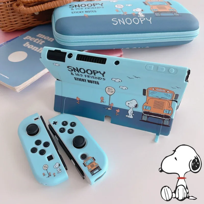 Snoopy TPU Case for Nintendo Switch NS Storage Bag Cute Waterproof Box Case for Nitendo Switch OLED Console Joycon Accessories