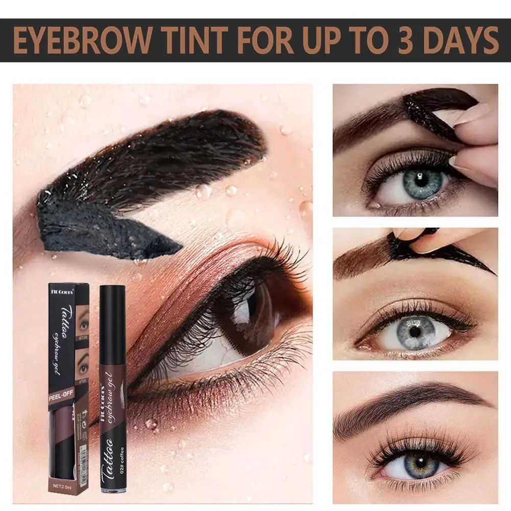 Eyebrow Gel Makeup Tearing Waterproof Long Lasting Tint Gel Diy Tattoo Semi-permanent Color Natural 4 Tattoo Cosmetic Dye B M7v9