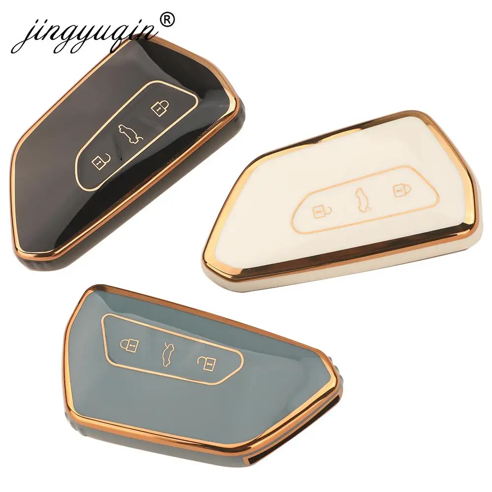 jingyuqin TPU Car Key Case Cover for VW Volkswagen Golf 8 MK8 ID3 ID4 Cupra Skoda Octavia A8 SEAT Leon MK4 Formentor Tarraco view 3