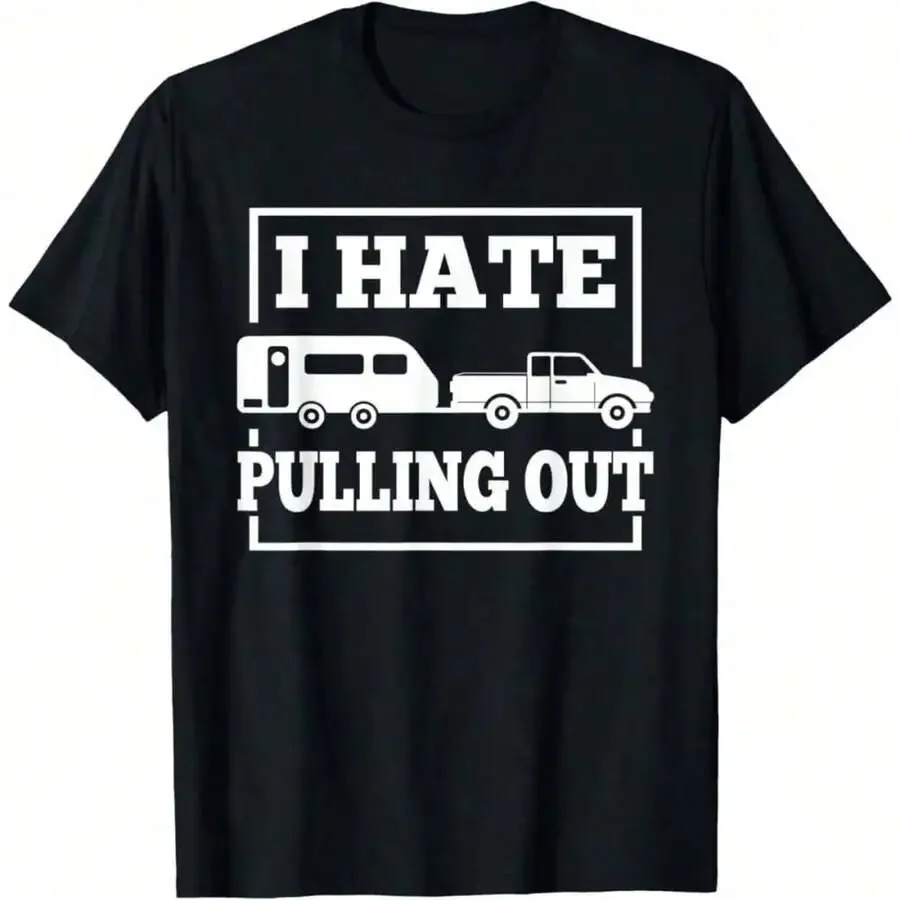 Funny Trailer Travel Men's T-Shirt, Humor Short Sleeve Tee For Men, Men's Top Shirts Vacation Gift For Him, Boyfriend