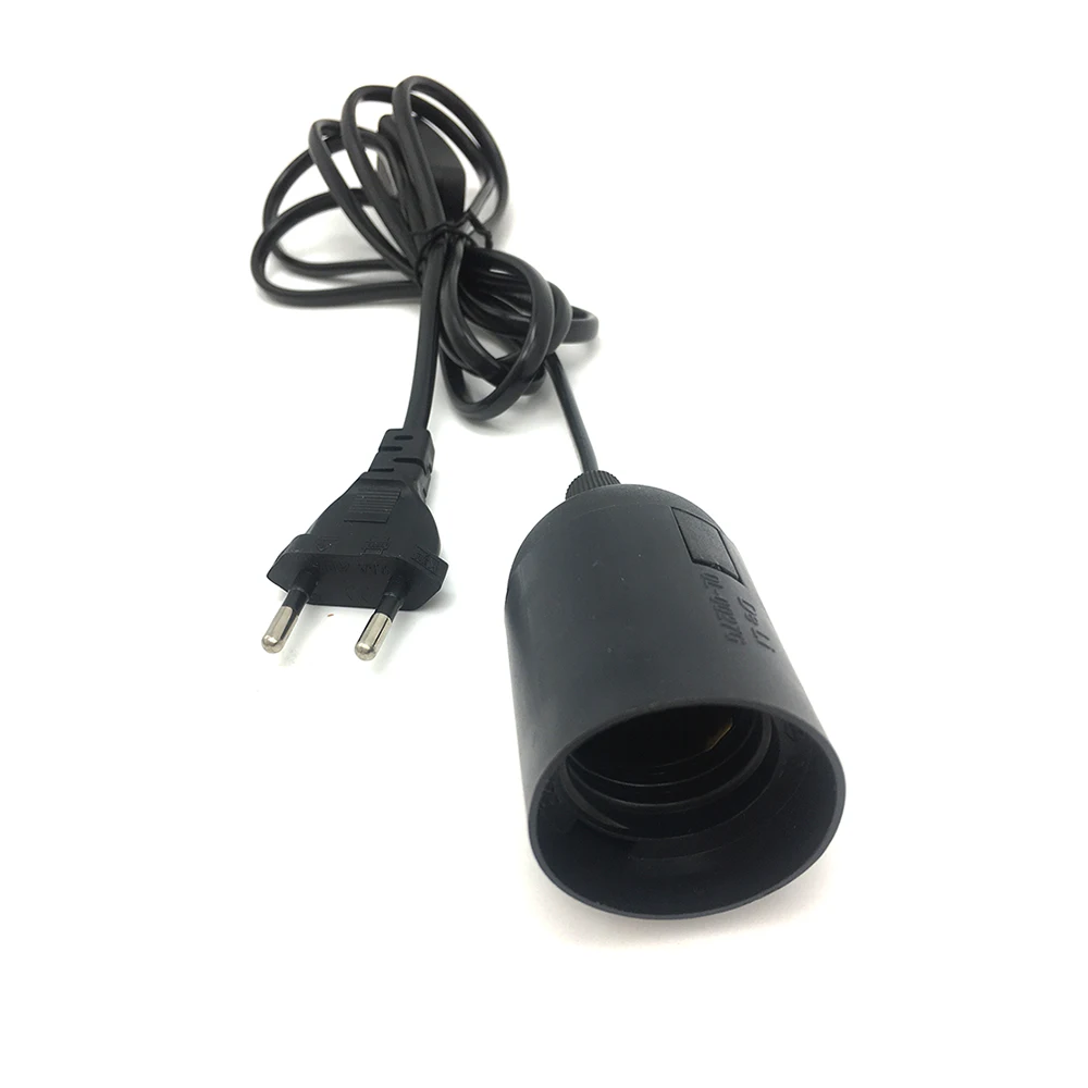 قاعدة مصابيح حامل مع مفتاح تشغيل/إيقاف كابلات سلك الطاقة معلقة قلادة LED تركيب المصابيح المصباح الكهربي المقبس الحبل الاتحاد الأوروبي/الولايات المتحدة التوصيل E27