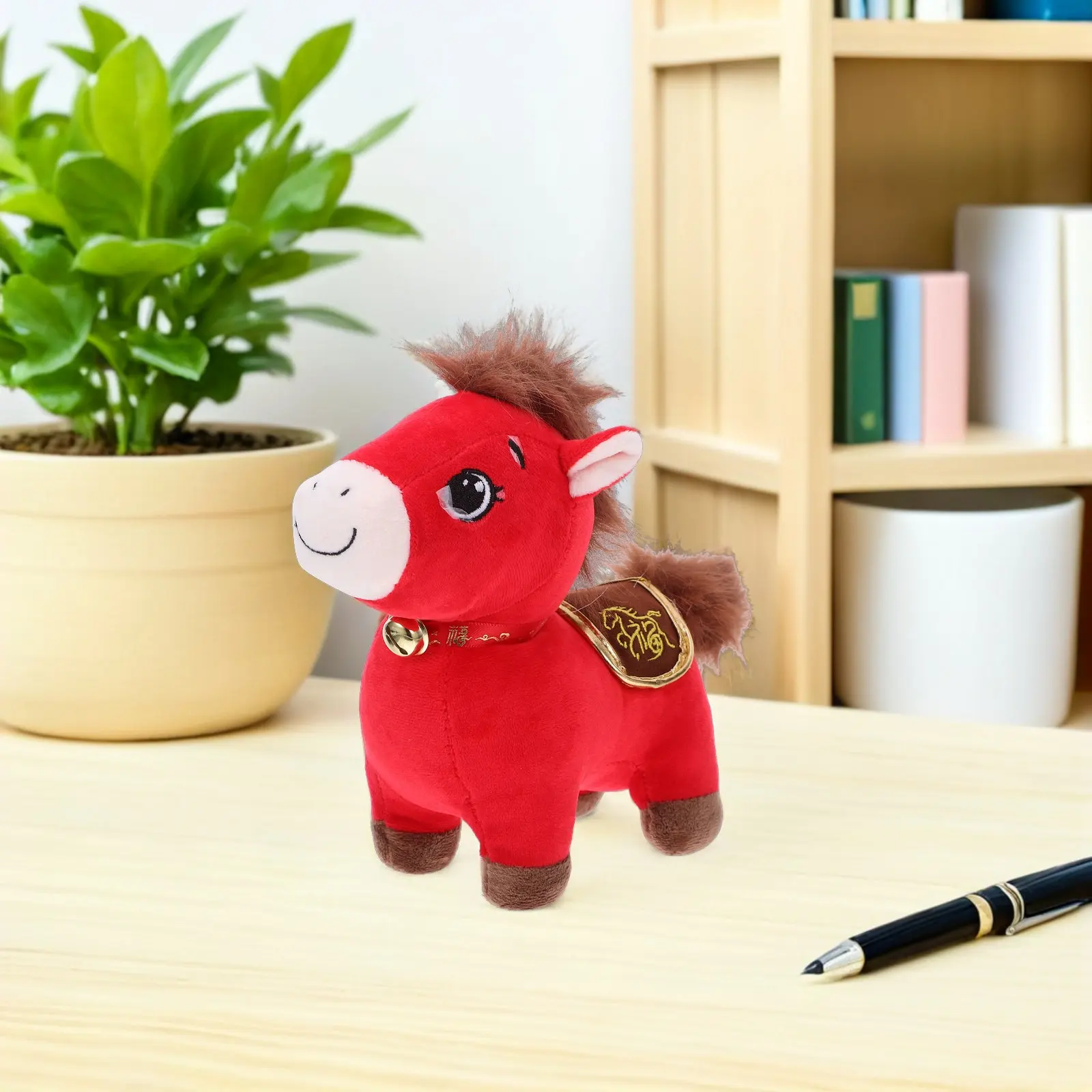 Mascotte del Cavallo dello Zodiaco per il Capodanno Cinese, Peluche Morbido da 20 Cm per la Festa di Primavera 2026, Decorazione Anno del Cavallo