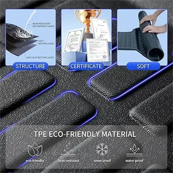 件組汽車腳踏墊和 1 件後行李箱墊,適用於 2022-2023 年現代途勝混動版,黑色 6 最佳銷售 地毯車 - №6