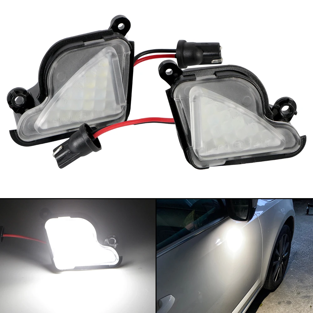 

For Skoda Superb 2 White LED Under Side Mirror Light 1 Pair Puddle Lamps