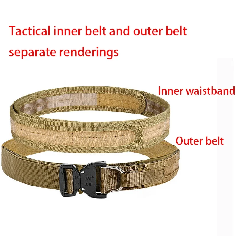 

Tactical Belt Band CS Outdoor Multifunctional 3.8cm Double Layer Thickened Belt Clip Gun Holster Nylon Hunting Molle Hot Belt