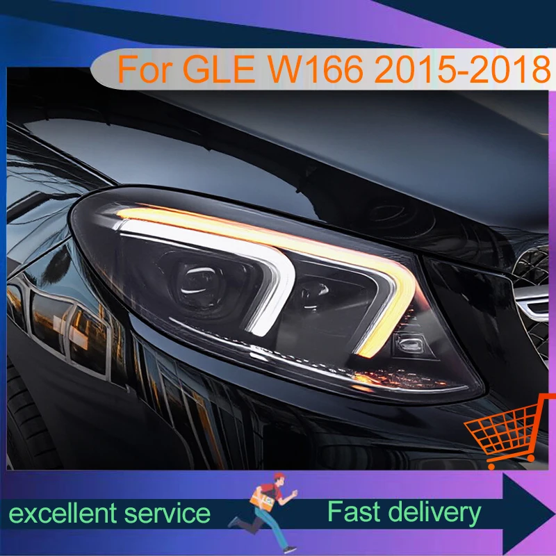Auto Headlights For Benz W166 2015-2019 GLE Front Lamp LED Bulbs DRL Newest Upgrade Head Light Projector Lens Car Accessories view 2