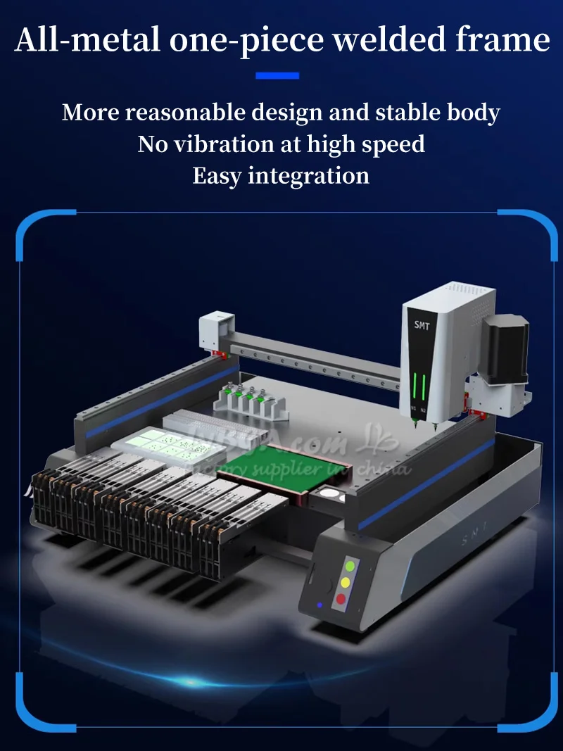 US-Stock Warehouse K1PRO-110V Precision Motorized SMT Pick And Place IC Chip Mounter Machine Multi-Cam System Free Shipped Tooling Processing Compartments Pallets Desk Board Towers Trays Blocks Hubs Vises Pedestals Brackets Flange