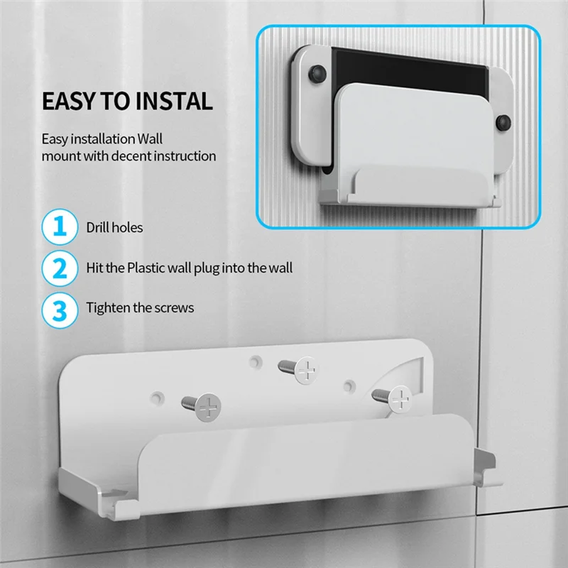 

EDT-Wall Mount Shelf Stand Support For NS OLED Game Console Wall Mount Kit Switch Mounting Bracket A