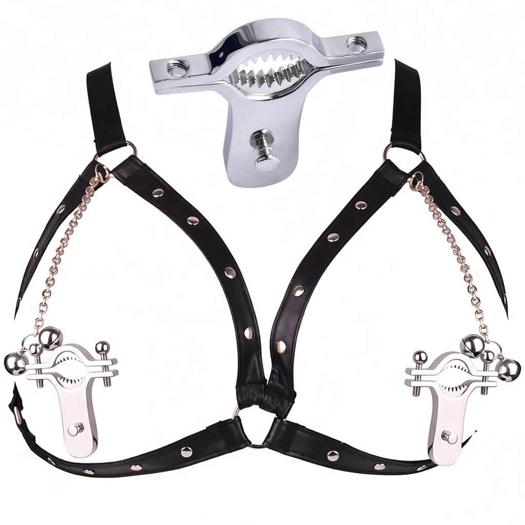 32055-409288.jpg QKKQ Stainless Steel Animal Teeth Nipple Clamps With Adjustable Chain Breast Restraints Female Masturbation Sex Toys BDSM Slave - Image 1