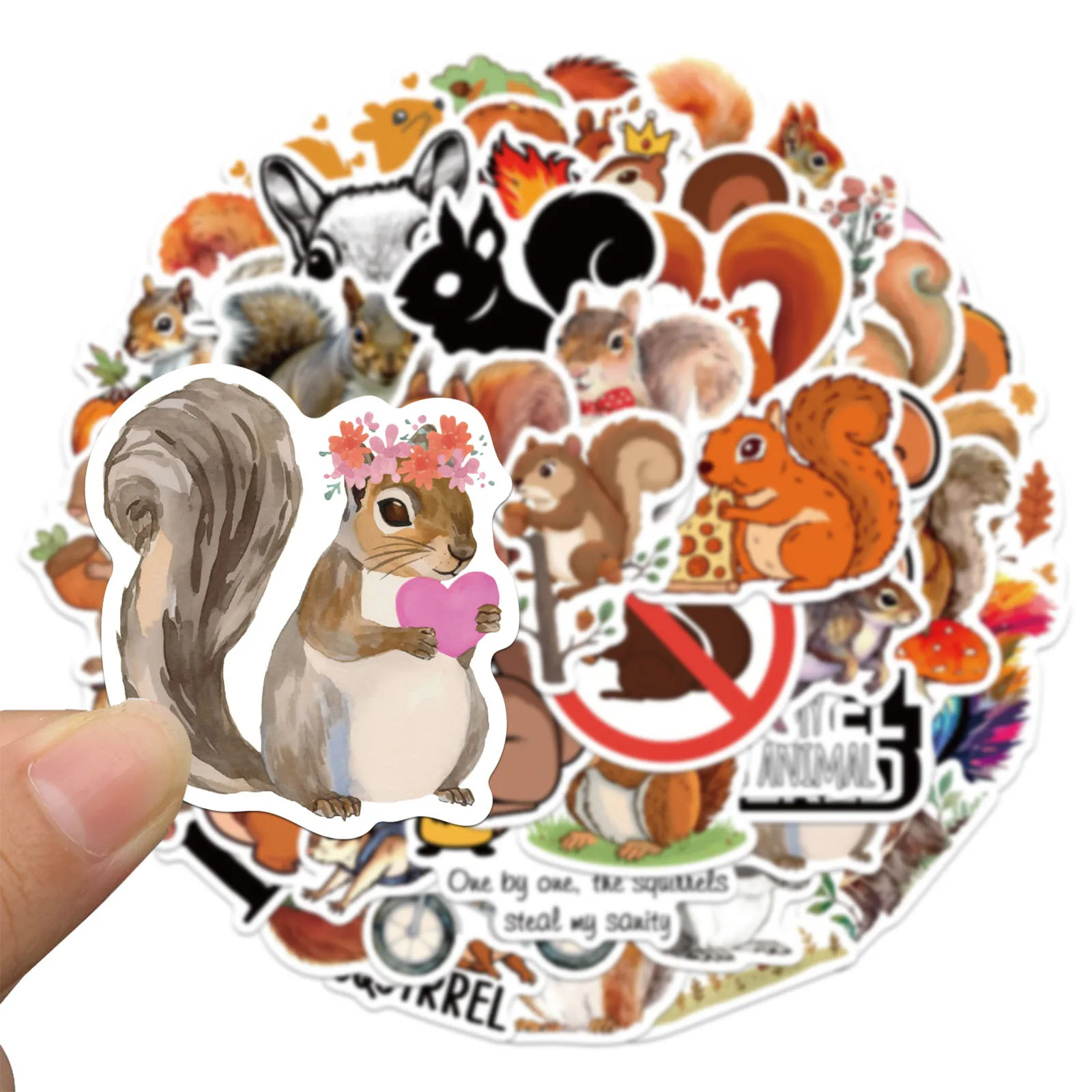 

10/30/50PCS Cute Animal Stickers Squirrel Cartoon Sticker Kids Toys Fridge Luggage Laptop Guitar Car Bike Skateboard Decoration