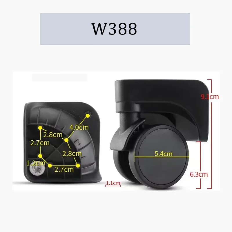 For W-388 Luggage Wheel Upgrade Kit (2/4-Piece Set) Ultra-Quiet Performance Silent Glide Exquisite Design
